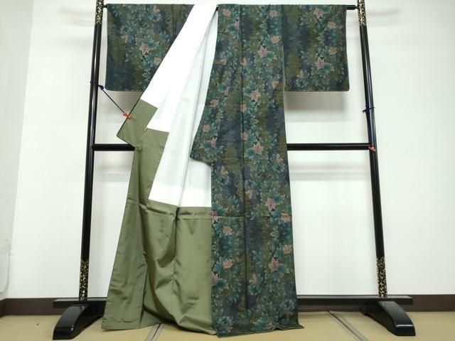 平和屋着物●本場大島紬 9マルキ 草花間道 ますいわ屋扱い 正絹 逸品 未使用 DABL1068ud