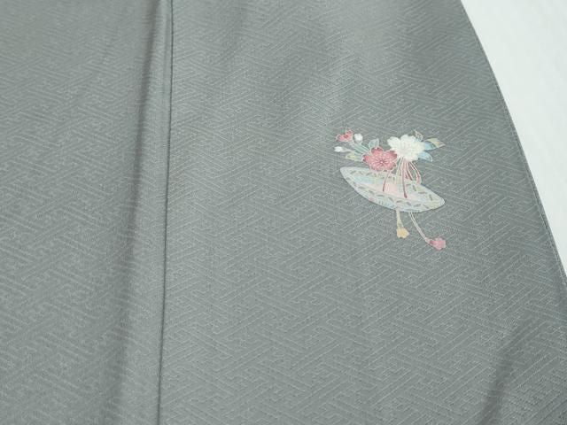 平和屋着物●京加賀友禅 百貫達雄 小紋 百貫百選 草花文 正絹 逸品 DABL1071ud