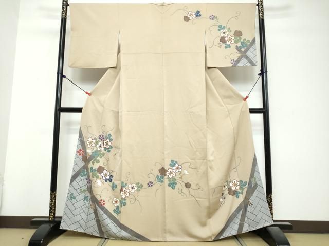 平和屋着物●訪問着 花唐草文 金彩 正絹 逸品 DABL1073ud