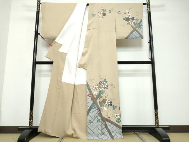 平和屋着物●訪問着 花唐草文 金彩 正絹 逸品 DABL1073ud