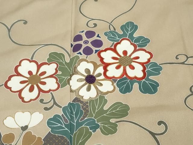 平和屋着物●訪問着 花唐草文 金彩 正絹 逸品 DABL1073ud
