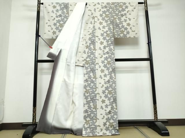 平和屋着物●上質な紬 舞桜文 正絹 逸品 DABL1075ud