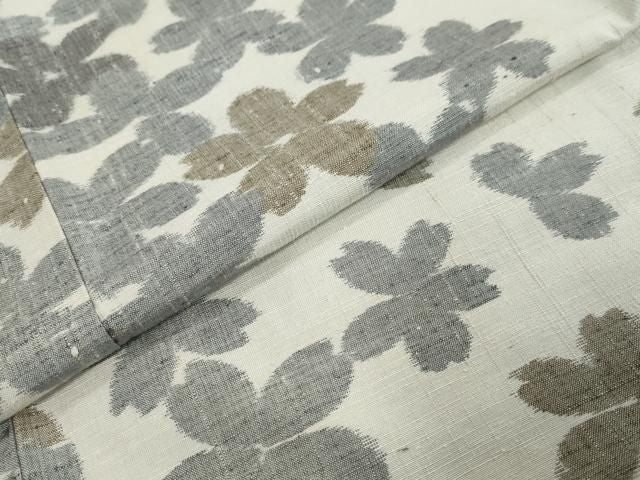 平和屋着物●上質な紬 舞桜文 正絹 逸品 DABL1075ud