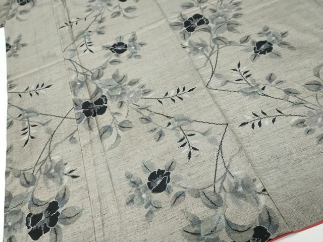 平和屋着物●上質な紬 枝花文 正絹 逸品 DABL1086ud