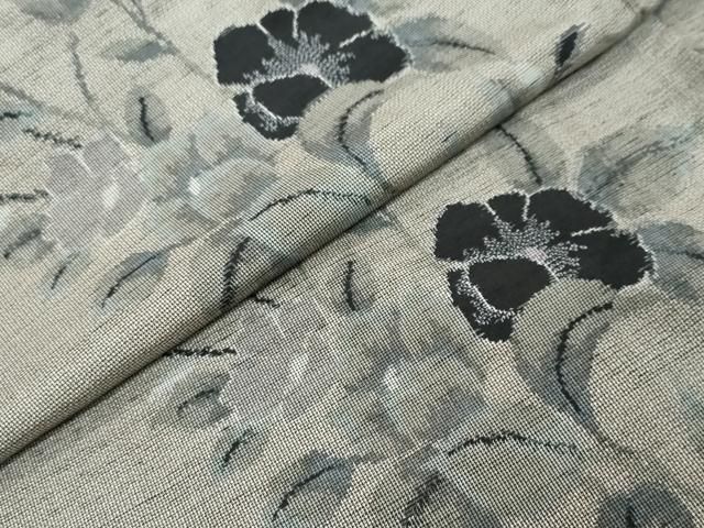 平和屋着物●上質な紬 枝花文 正絹 逸品 DABL1086ud