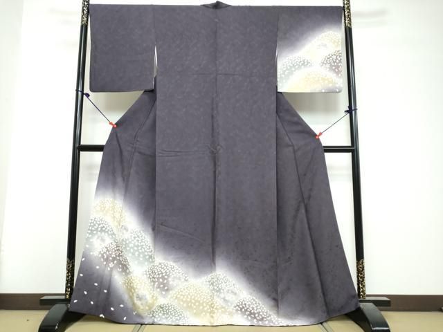 平和屋着物●訪問着 雪輪舞桜文 暈し染め 金彩 正絹 逸品 DABL1087ud