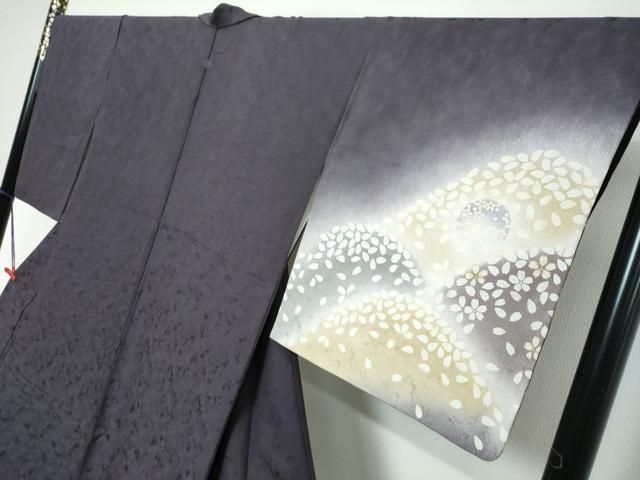 平和屋着物●訪問着 雪輪舞桜文 暈し染め 金彩 正絹 逸品 DABL1087ud