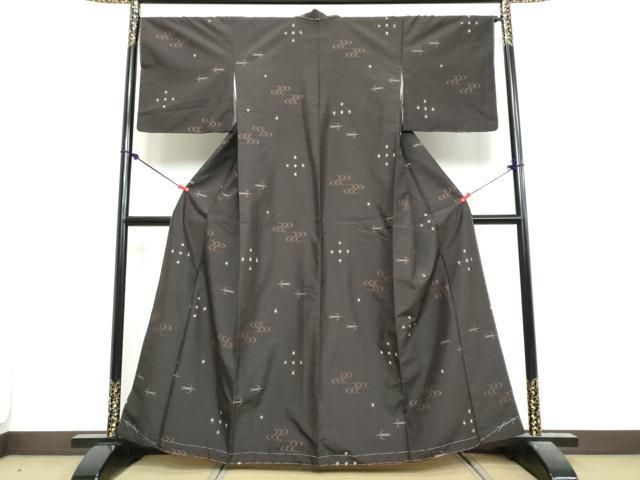 平和屋着物●本場米琉 置賜紬 琉球絣文様 正絹 逸品 未使用 DABL1093ud