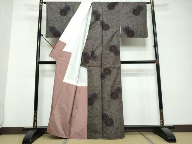 平和屋着物●本場大島紬 7マルキ 更紗花唐草文 正絹 逸品 未使用 DABL1097ud