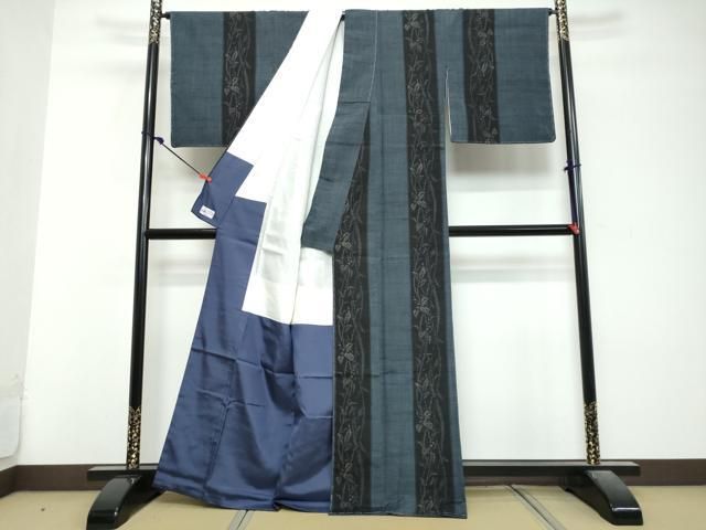 平和屋着物●本場結城玉紬 80亀甲 結織苑 草花間道 やまと誂製 証紙・保証書付き 正絹 逸品 未使用 DABL1114ud