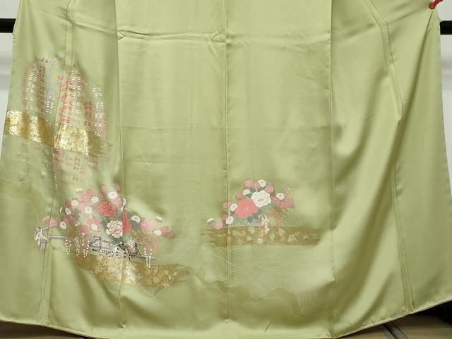 平和屋着物●訪問着 花車文 金彩 正絹 逸品 DABL1136ud