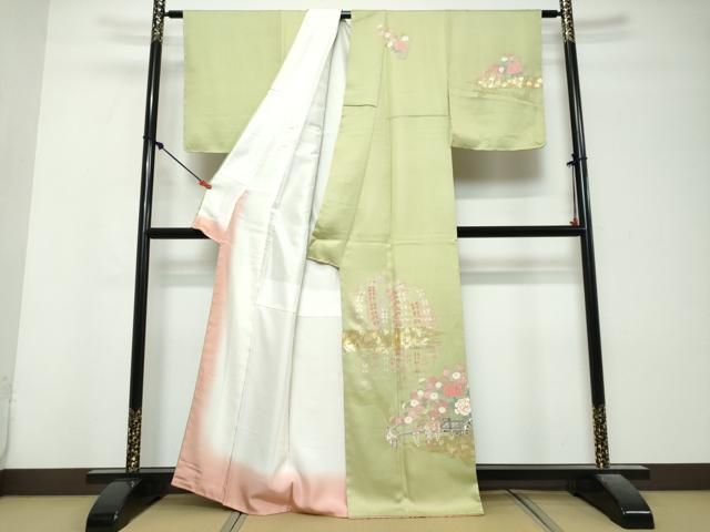 平和屋着物●訪問着 花車文 金彩 正絹 逸品 DABL1136ud