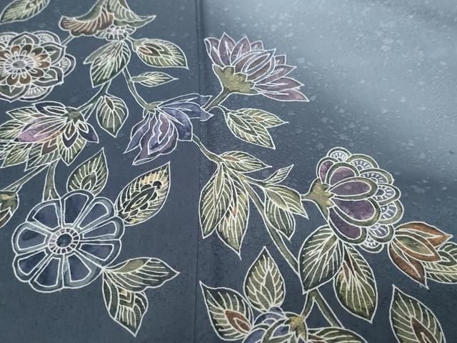 平和屋着物●訪問着 作家物 花鳥文 暈し染め 金彩 正絹 逸品 DABL1137ud