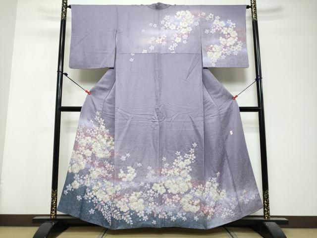 平和屋着物●越後十日町の一流染匠 桐屋・翠山工房 徳永憲峯 訪問着 絞り 辻が花 暈し染め 金通し地 正絹 逸品 DABL1138ud
