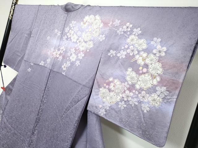 平和屋着物●越後十日町の一流染匠 桐屋・翠山工房 徳永憲峯 訪問着 絞り 辻が花 暈し染め 金通し地 正絹 逸品 DABL1138ud