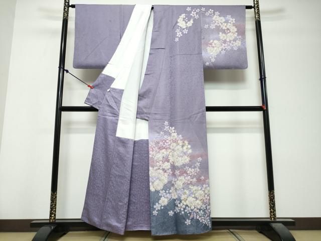 平和屋着物●越後十日町の一流染匠 桐屋・翠山工房 徳永憲峯 訪問着 絞り 辻が花 暈し染め 金通し地 正絹 逸品 DABL1138ud