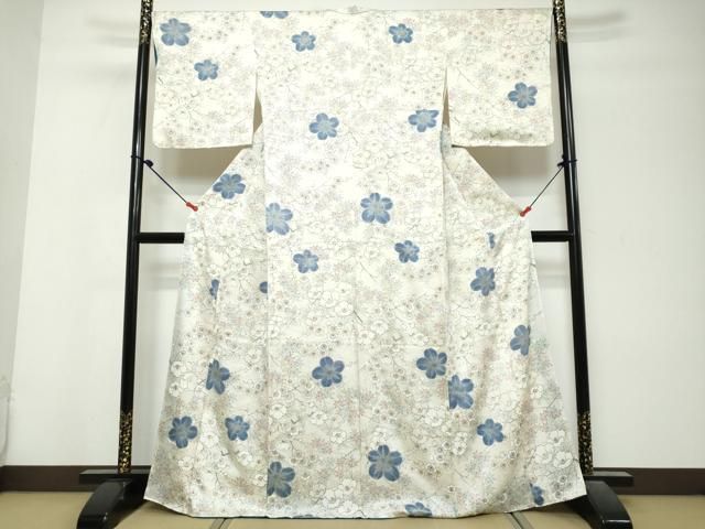 平和屋着物●上質な小紋 枝花文 金彩 正絹 逸品 DABL1143ud