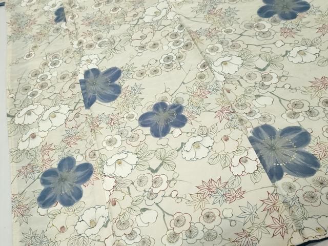 平和屋着物●上質な小紋 枝花文 金彩 正絹 逸品 DABL1143ud