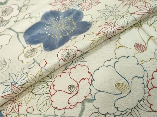 平和屋着物●上質な小紋 枝花文 金彩 正絹 逸品 DABL1143ud
