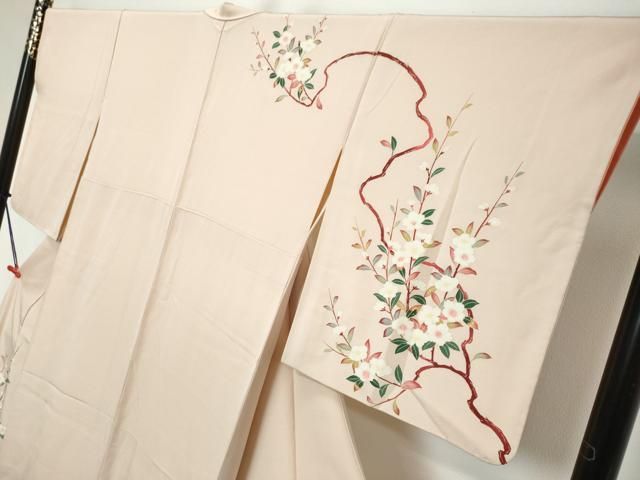 平和屋着物●訪問着 友禅 作家物 枝花文 正絹 逸品 DABL1145ud