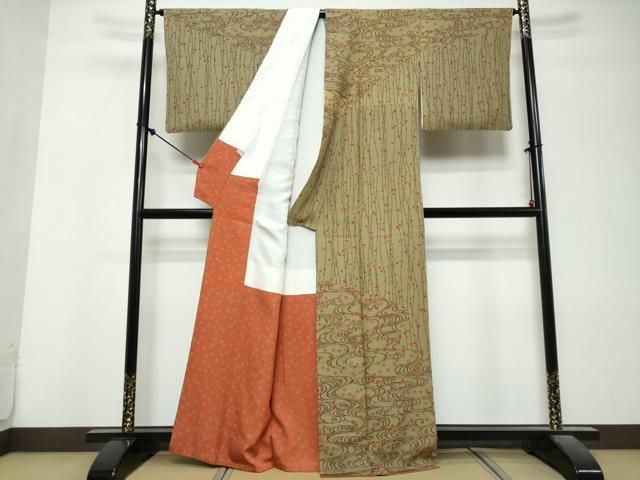平和屋着物●訪問着 流水舞花文 正絹 逸品 DABL1147ud