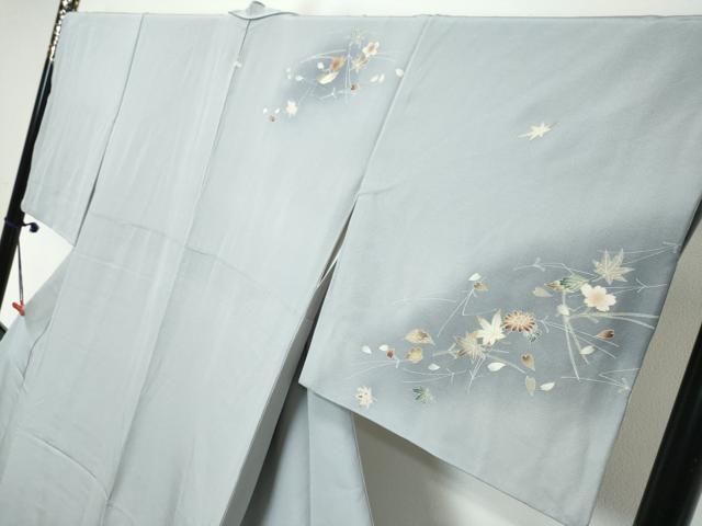 平和屋着物●訪問着 草花文 暈し染め 金彩 正絹 逸品 DABL1153ud