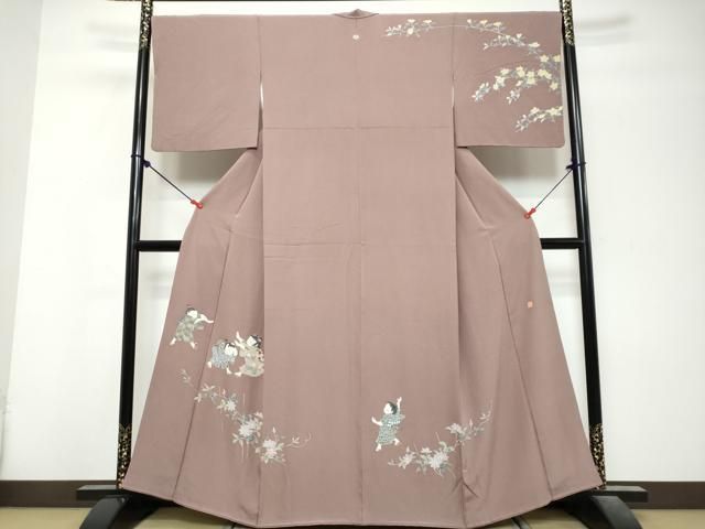 平和屋着物●訪問着 友禅 作家物 童子遊び 正絹 逸品 DABL1154ud