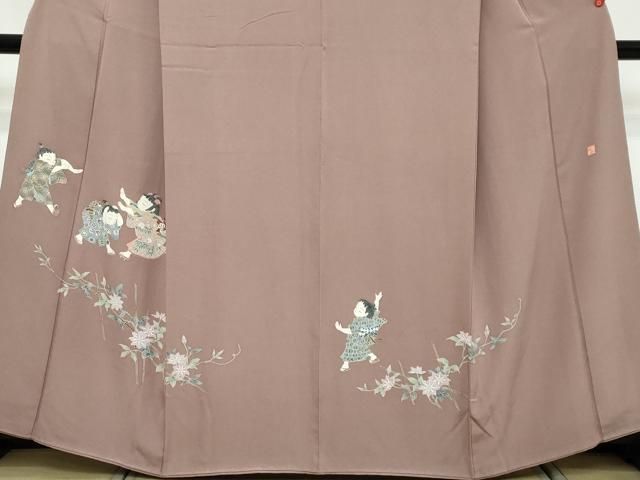 平和屋着物●訪問着 友禅 作家物 童子遊び 正絹 逸品 DABL1154ud