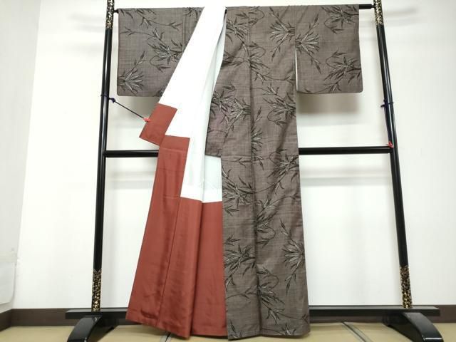 平和屋着物●本場大島紬 7マルキ 枝葉文 正絹 逸品 DABL1162ud