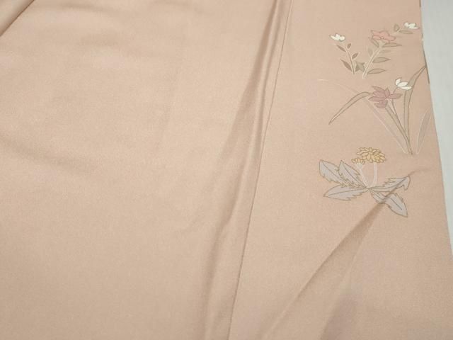 平和屋着物●訪問着 作家物 駒刺繍 草花文 金彩 正絹 逸品 DABL1166ud