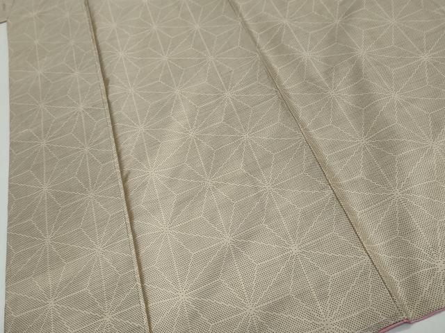 平和屋着物●本場大島紬 白大島 9マルキ 麻の葉文様 正絹 逸品 未使用 DABL1170ud