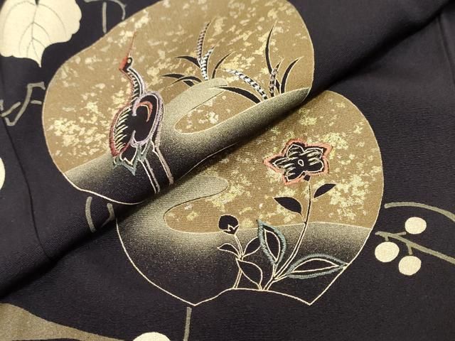 平和屋着物●訪問着 刺繍 蔦の葉文 金彩 正絹 逸品 DABL1176ud