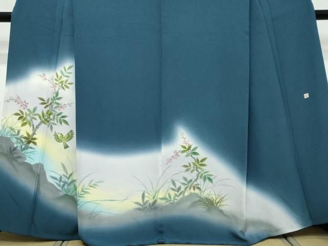 平和屋着物●訪問着 作家物 手書き 飛鳥南天文 暈し染め 正絹 逸品 DABL1183ud