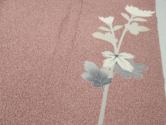 平和屋着物●訪問着 友禅 作家物 草花文 シルエット 正絹 逸品 DABL1184ud