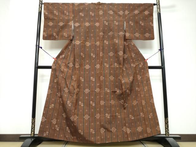 平和屋着物●上質な紬 琉球絣 正絹 逸品 DABL1192ud