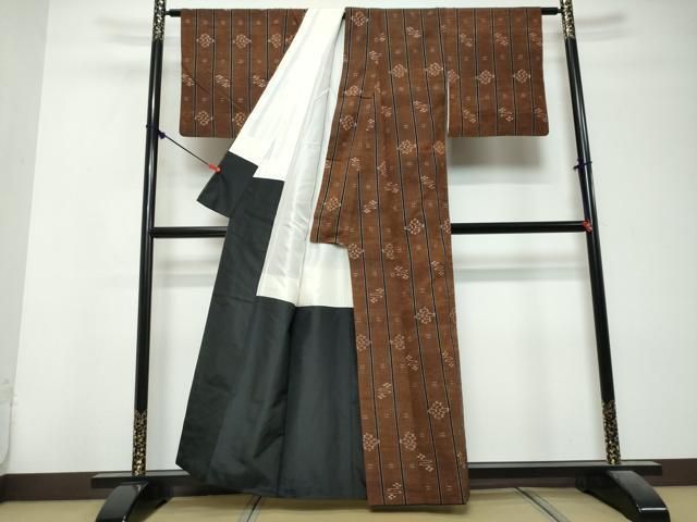 平和屋着物●上質な紬 琉球絣 正絹 逸品 DABL1192ud