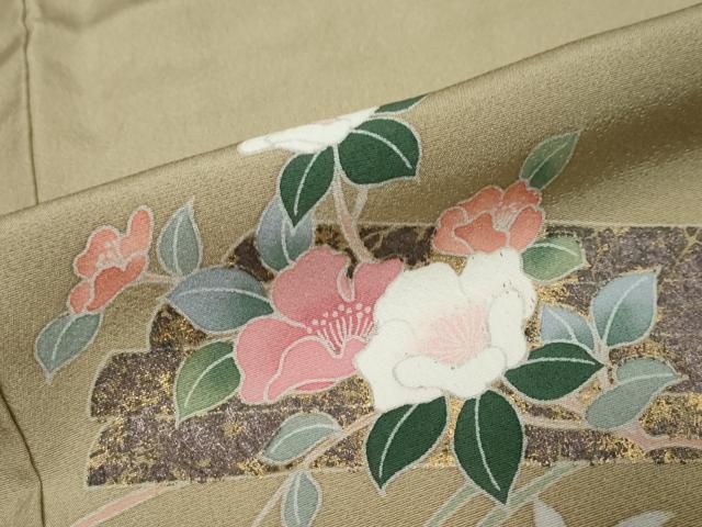 平和屋着物●訪問着 流水草花文 暈し染め 金彩 正絹 逸品 DABL1203ud