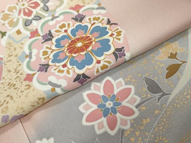 平和屋着物●訪問着 駒刺繍 道長吉祥草花文 暈し染め 金彩 正絹 逸品 未使用 DABL1209ud