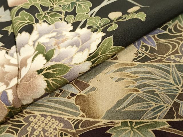 平和屋着物●訪問着 熨斗吉祥草花文 跳兎 暈し染め 金彩 ますいわ屋扱い 正絹 逸品 DABL1210ud