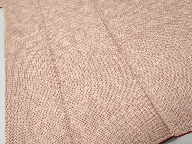 平和屋着物●大変加工の良い総絞り小紋 浅緋色 正絹 逸品 DABL1285ud