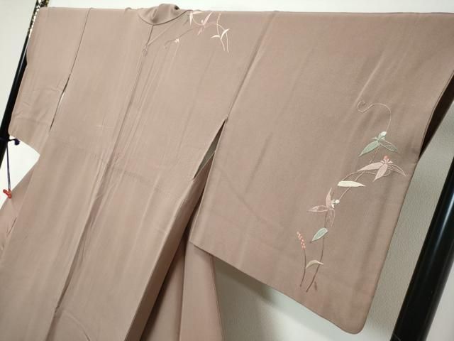 平和屋着物●訪問着 総刺繍 枝花文 正絹 逸品 DABL1293ud