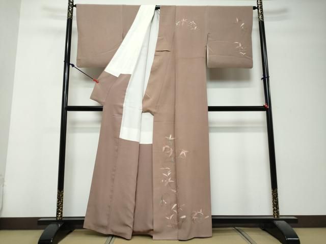 平和屋着物●訪問着 総刺繍 枝花文 正絹 逸品 DABL1293ud