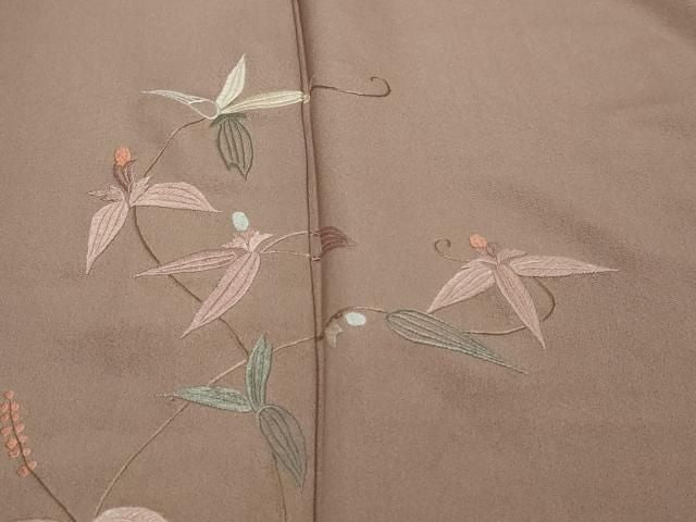 平和屋着物●訪問着 総刺繍 枝花文 正絹 逸品 DABL1293ud