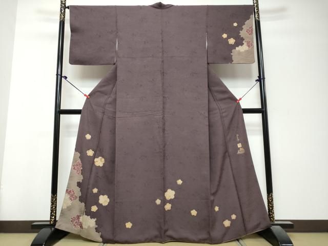 平和屋着物●訪問着 作家物 刺繍 舞桜文 金彩 正絹 逸品 DABL1300ud