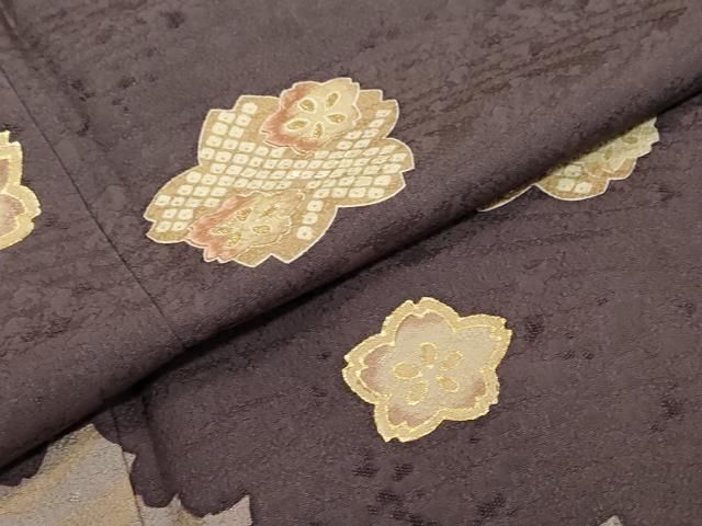 平和屋着物●訪問着 作家物 刺繍 舞桜文 金彩 正絹 逸品 DABL1300ud