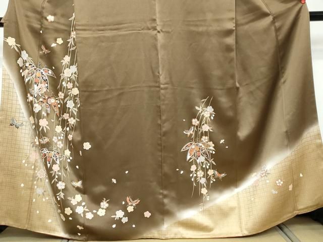 平和屋着物●訪問着 花蝶文 暈し染め 金彩 ますいわ屋扱い 正絹 逸品 DABL1301ud