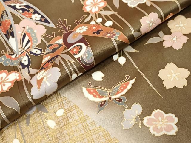 平和屋着物●訪問着 花蝶文 暈し染め 金彩 ますいわ屋扱い 正絹 逸品 DABL1301ud