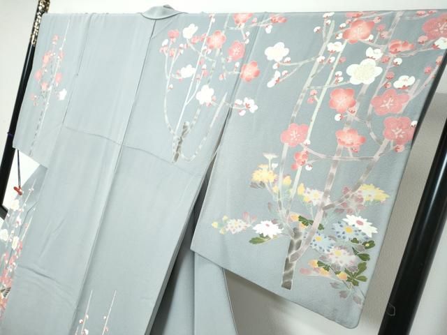 平和屋着物●訪問着 絵夢工房 加賀友禅 清明 梅 たとう紙付き 正絹 逸品 DABL1305ud