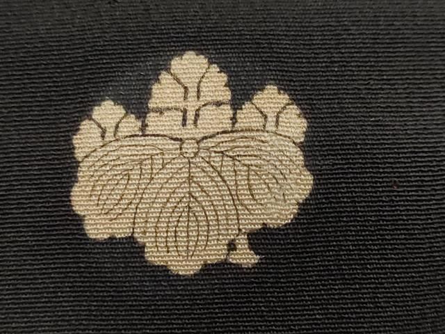 平和屋本店●アンティーク 大正ロマン 振袖 飛鶴草花文 黒地 正絹 逸品 DABL1370ud