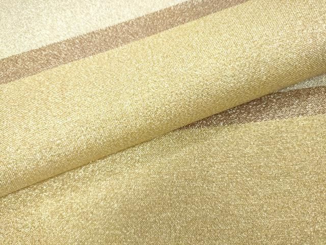 平和屋着物▼西陣 あづみ野謹製 六通柄袋帯 横段 金銀糸 正絹 逸品 DABL2006fe